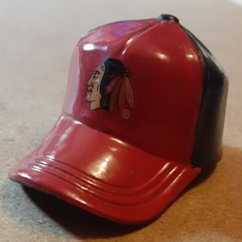 Red and Black Mini Cap with Blackhawks Logo